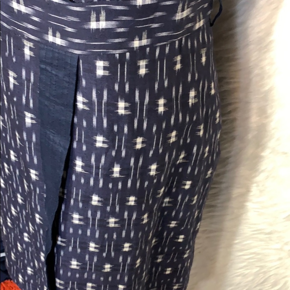J.Crew Navy Blue Ikat Wrap Dress - Picture 5 of 7